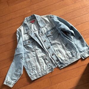Saks Fifth Avenue Blue Denim Jacket with Star Design